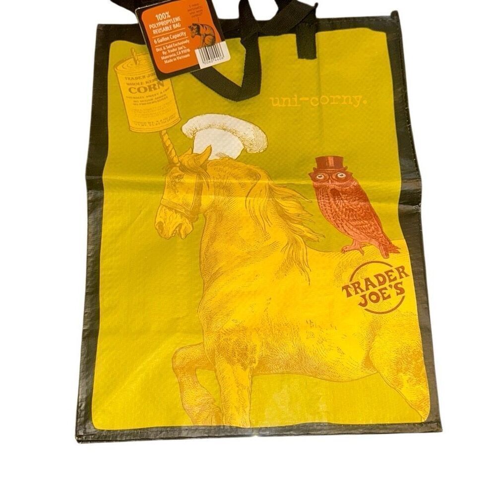 NWT Trader Joe’s uni-corny Reusable Shopping Bag Carry Tote